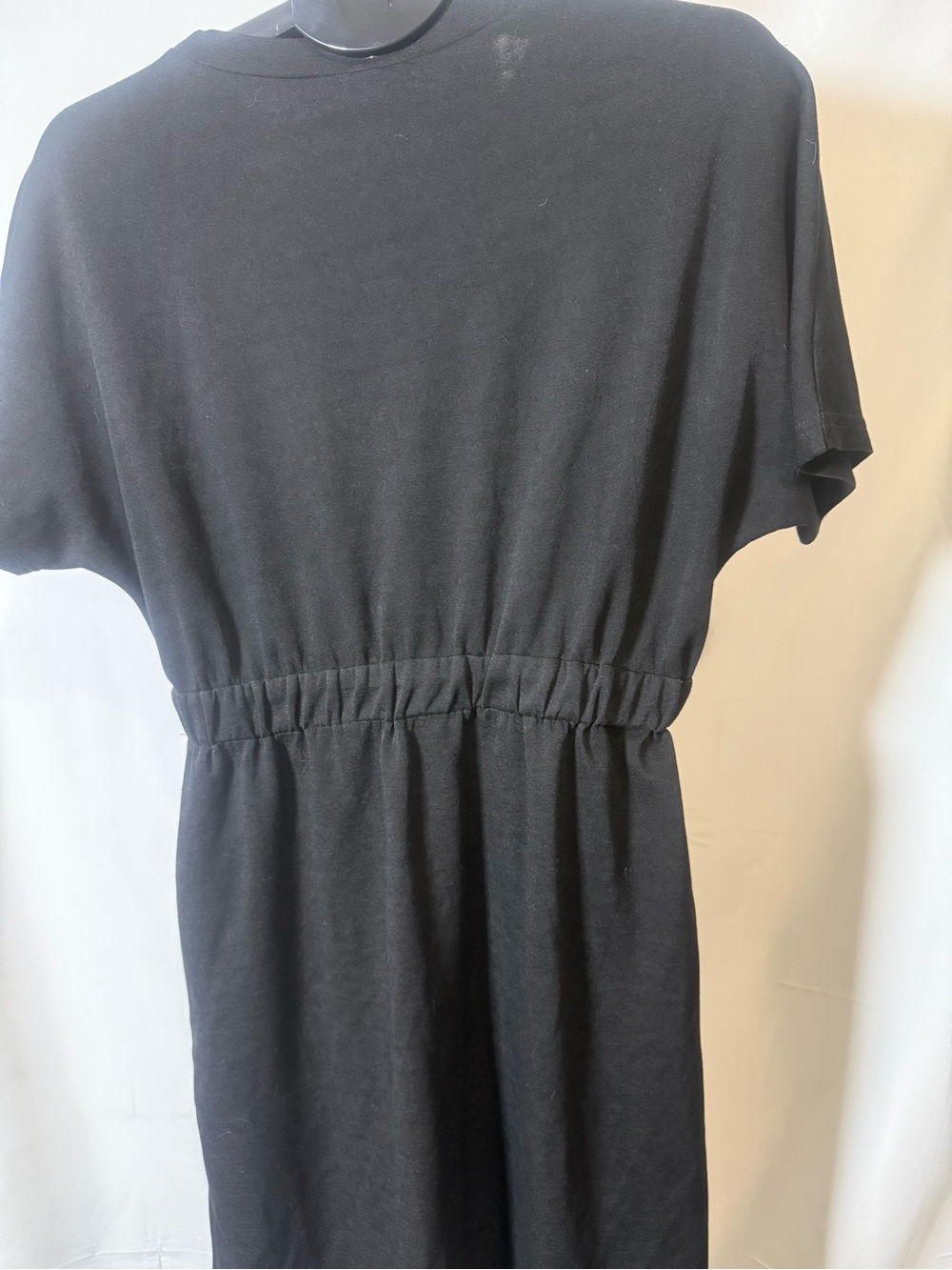 Classic Black Elastic-Waist Women’s Dress - Picture 3 of 5